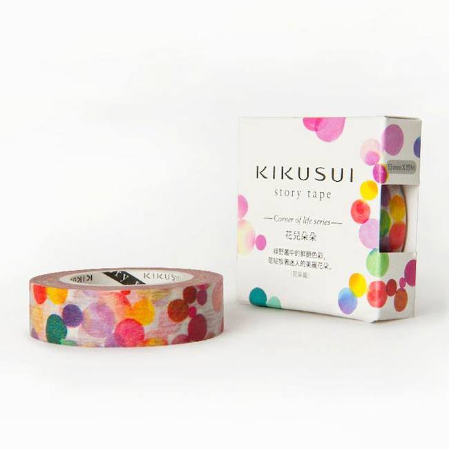 kikusui watercolour dots washi tape omiyage