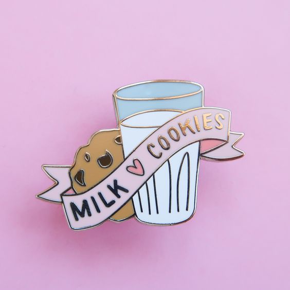 milk and cookies pin