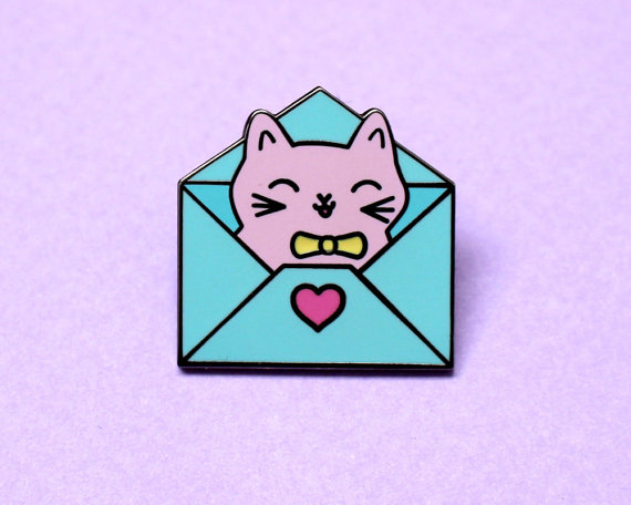 cat in envelope pin