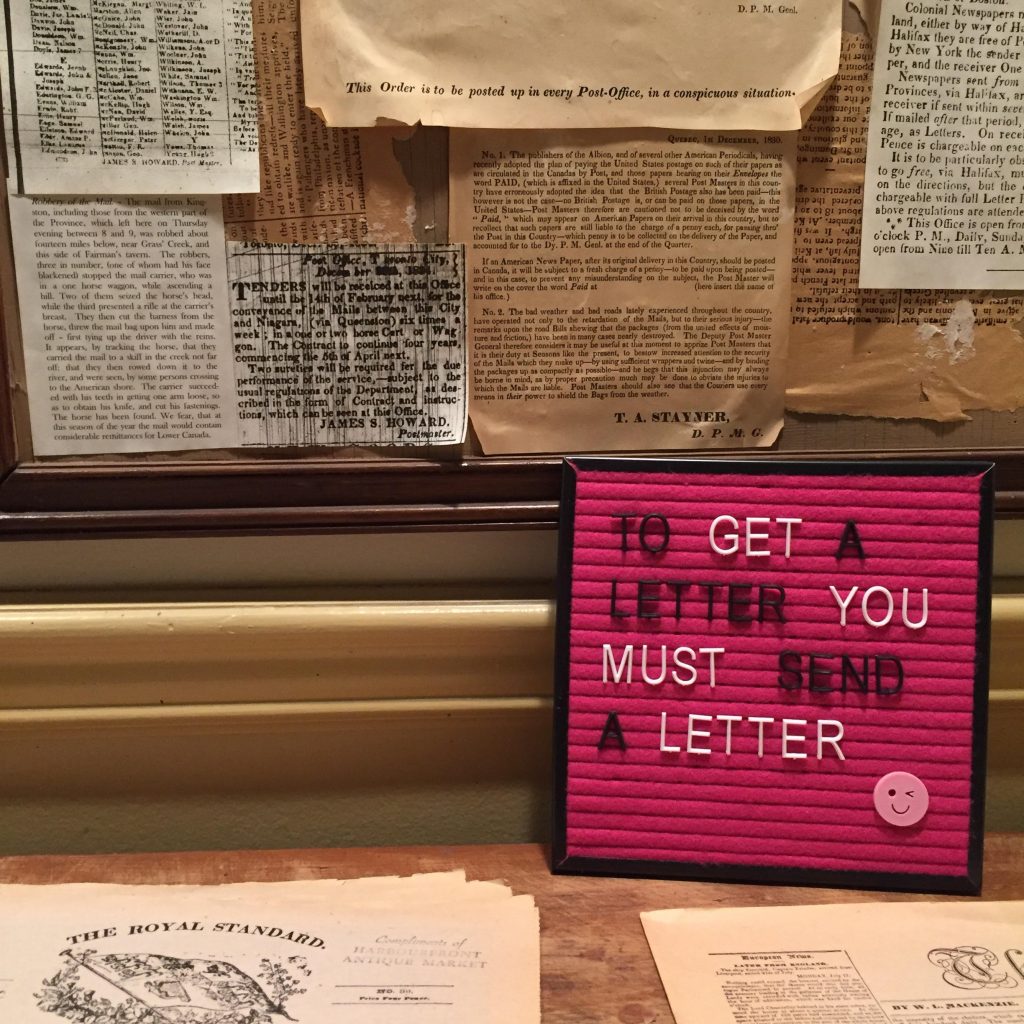 to get a letter you must send a letter, at toronto's first post office