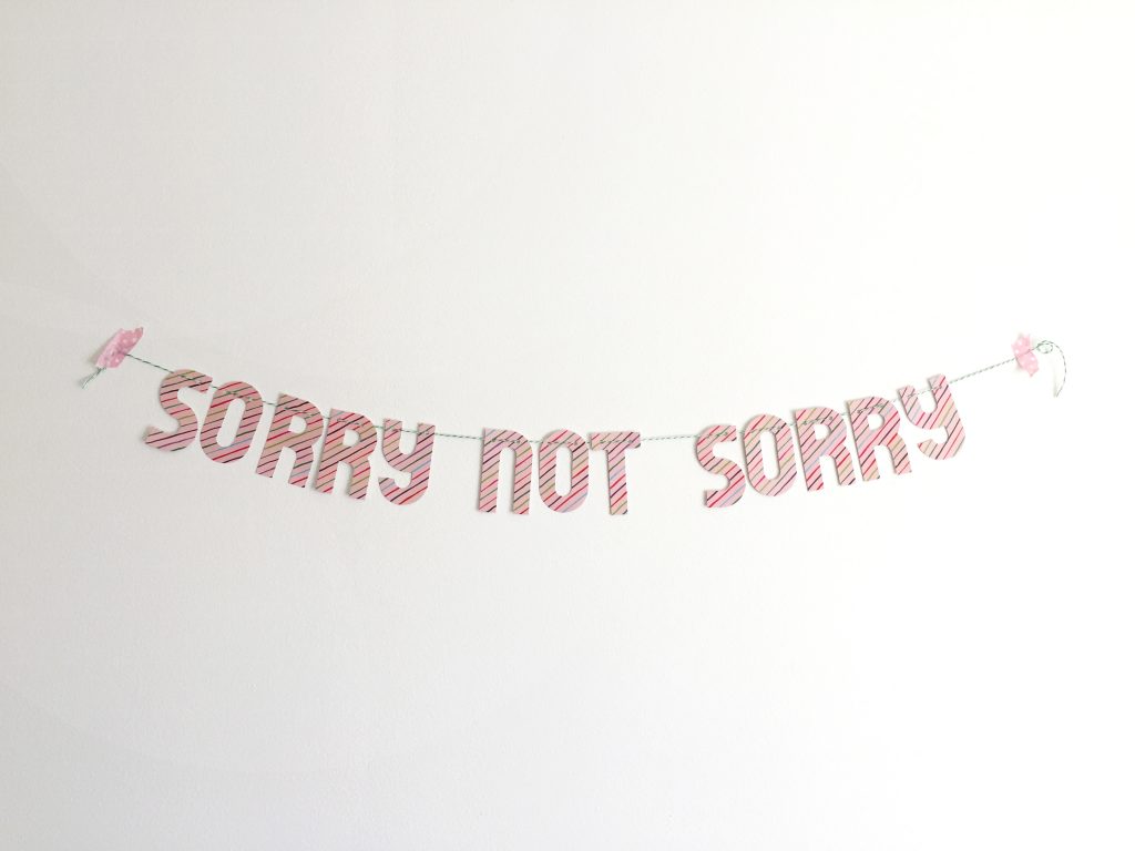 sorry not sorry banner paper trail diary