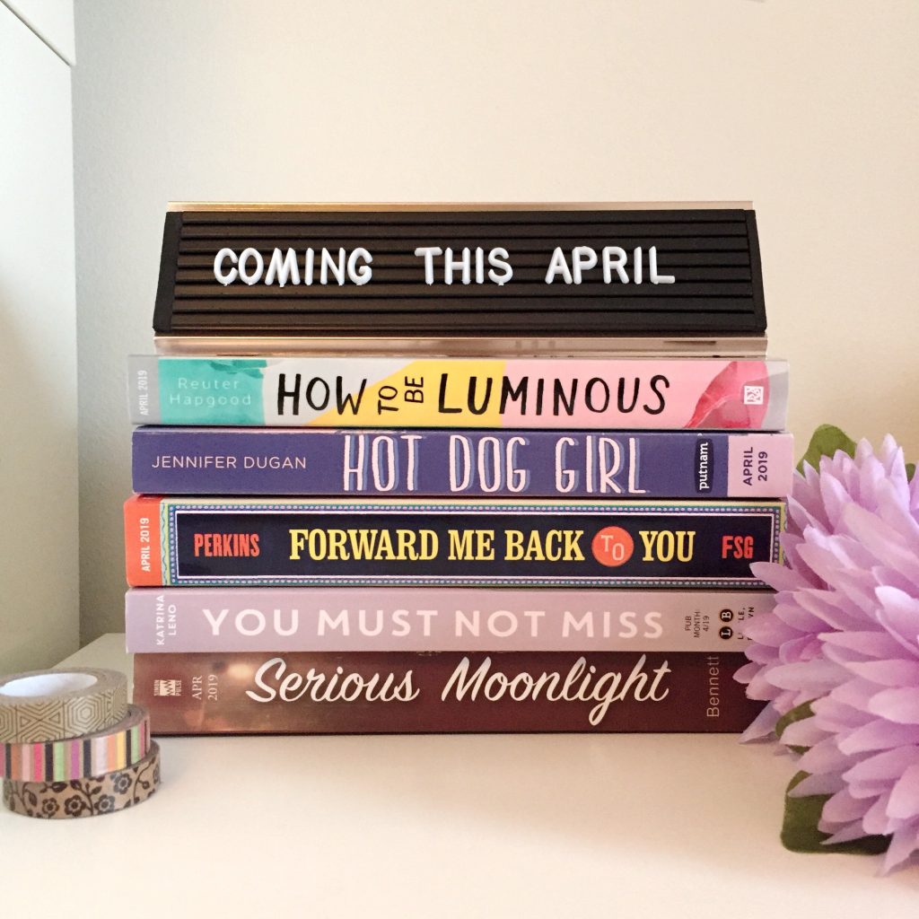 stack of books mentioned in blog post for being published in april 2019